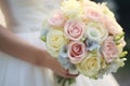 Wedding bouquet of flowers in the hands of the bride Royalty Free Stock Photo