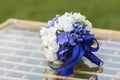 Wedding bouquet of hydrangea, eucharis and eustoma