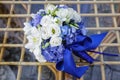 Wedding bouquet of hydrangea, eucharis and eustoma