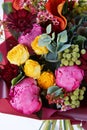 wedding bouquet isolated on white background. Fresh, lush bouquet of colorful flowers Royalty Free Stock Photo