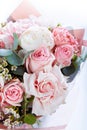 wedding bouquet isolated on white background. Fresh, lush bouquet of colorful flowers Royalty Free Stock Photo