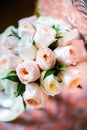 Wedding bouquet lying on chair