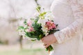 Wedding bouquet orchids and peonies