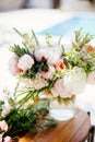 Wedding bouquet orchids and peonies