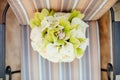 Wedding bouquet orchids and peonies