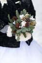 Wedding bouquet with pine cones Royalty Free Stock Photo