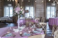 Wedding bouquet of pink and lilac peonies and roses.