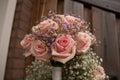 Wedding bouquet with pink roses