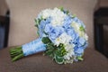 Wedding bouquet with pretty blue flowers Royalty Free Stock Photo