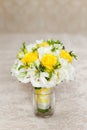 Wedding bouquet with pretty yellow roses