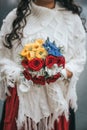 Wedding bouquet in bridals hand Royalty Free Stock Photo