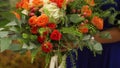 Wedding bouquet of roses, hydrangeas, Hypericum and eucalyptus branches