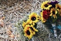 Wedding Bouquet At A Rustic Themed Wedding Royalty Free Stock Photo