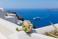 Wedding bouquet on Santorini