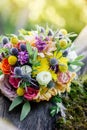 Wedding bouquet on tree Royalty Free Stock Photo