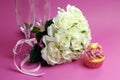 Wedding bridal bouquet of white roses Royalty Free Stock Photo