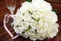 Wedding bridal bouquet of white roses Royalty Free Stock Photo