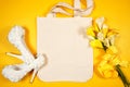 Wedding and bridal party tote bag SVG craft product flat lay mockup.