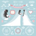 Wedding bridal shower winter decor set Royalty Free Stock Photo