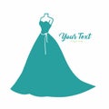 Wedding Bridal Wear Boutique. Elegant Gown Sexy Dress Fashion Simple Logo Design Vector Illustration Royalty Free Stock Photo