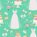 Wedding bride dress accessories vector fashion style bridal shower sketch accessory decor cartoon silhouette portrait