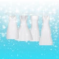 Wedding bride dress. Beautiful fashion white wedding gown. elegance woman evening clothes for party or event