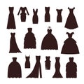 Wedding bride dress elegance silhouette style celebration bridal shower composition vector illustration Royalty Free Stock Photo