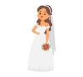 Wedding bride girl character vector