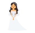 Wedding bride girl character vector