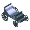 Wedding brougham icon, isometric style