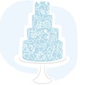 Wedding cake blue vector