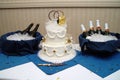 Wedding Cake with Champagne Royalty Free Stock Photo