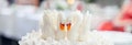 Wedding cake decorated with swans Royalty Free Stock Photo