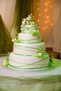 Wedding Cake with Edible Cream Orchids Royalty Free Stock Photo