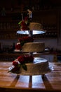 Wedding Cake Flash Contrast Three Layer Bartop Reception Royalty Free Stock Photo