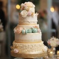 Wedding cake with flowers for a wedding banquet delicious reception