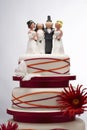 Wedding Cake with Funny Figurines Royalty Free Stock Photo