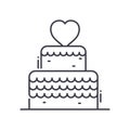 Wedding cake icon, linear isolated illustration, thin line vector, web design sign, outline concept symbol with editable Royalty Free Stock Photo