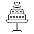 Wedding cake icon outline vector. Marriage event planner Royalty Free Stock Photo