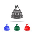a wedding cake icons. Elements of wedding in multi colored icons. Premium quality graphic design icon. Simple icon for websites, w Royalty Free Stock Photo