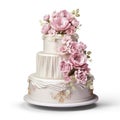 Wedding cake isolated on white created with Generative AI Royalty Free Stock Photo