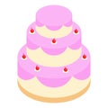 Wedding cake isometric 3d icon