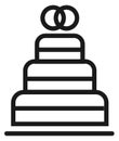 Wedding cake line icon. Party dessert symbol