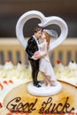 Wedding cake miniature bride and groom