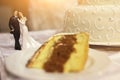 Wedding cake with miniature couple figurine