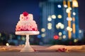 Wedding cake at night Royalty Free Stock Photo
