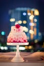 Wedding cake at night Royalty Free Stock Photo