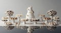 Wedding Cake and Pastries on Display Royalty Free Stock Photo