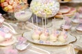 Wedding cake pops in pink and purple Royalty Free Stock Photo
