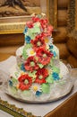 Wedding cake with red poppies